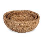 Lot de 3 corbeilles rondes Marron - Rotin - 31 x 12 x 31 cm