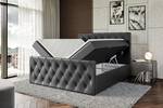 ALTDECOR Boxspringbett mit Topper - AMAY Hochglanz Schwarz - Breite: 200 cm - H4