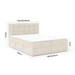 Boxspringbett Doppelbett Tissa Topper Beige - Breite: 160 cm