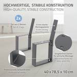 2er Set Bankbeine, anthrazit, 40x78,5 cm Grau - Metall - 10 x 79 x 40 cm