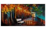 Bild handgemalt Mysteries of the Night Schwarz - Massivholz - Textil - 120 x 60 x 4 cm