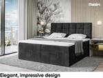 Boxspringbett Drago Schwarz - Breite: 160 cm - H4