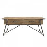 Table basse 2 tiroirs sapin Marron - En partie en bois massif - 59 x 46 x 117 cm