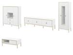 Wohnzimmer-Set LUXOR 4-teilig Weiß - Holzwerkstoff - 502 x 200 x 45 cm