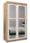 Armoire à portes coulissantes promo t3 Imitation chêne - Blanc - Largeur : 120 cm - 2 porte