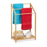 Porte-serviettes avec étagère Marron - Bambou - 51 x 85 x 31 cm
