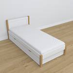 Einzelbett N02 mit Schublade Eiche - Weiß - 90 x 190 cm