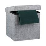 Tabouret pliant rangement lin Gris