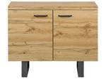 Buffet TIMBER Gris - Chêne clair - Largeur : 94 cm