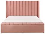 Lit double NOYERS Rose foncé - Largeur : 190 cm