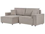 Ecksofa KARILA Beige - Taupe - Armlehne davorstehend links - Ecke davorstehend rechts - Schlaffunktion davorstehend rechts