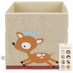 Aufbewahrungsbox Reh Beige - Textil - 33 x 33 x 33 cm