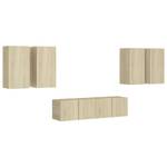 TV-Schrank 6er Set D553 Braun - Holzwerkstoff - 30 x 60 x 31 cm