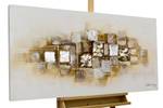 Acrylbild handgemalt Slick as a Brick Beige - Braun - Massivholz - Textil - 120 x 60 x 4 cm