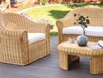 Gartenstuhl LIVADEIA Blau - Weiß - Rattan - 90 x 82 x 75 cm