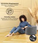 Pouf klein Hocker Sitzhocker Ø 50cm Anthrazit - 50 x 30 x 50 cm