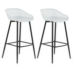 Tabourets IREK (Lot de 2) Noir - Blanc - Matière plastique - 48 x 96 x 48 cm