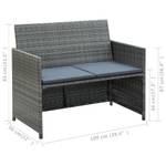 vidaXL 2-Sitzer-Gartensofa mit Polstern