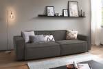 Sofa SAMU Einzelsofa Stoff Grau - Breite: 256 cm