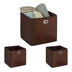 3x paniers de rangement en bambou haut Marron - Marron foncé