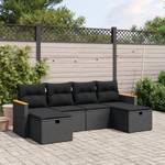 Gartensitzgruppe K4122(6-tlg) Schwarz - Massivholz - 69 x 62 x 55 cm