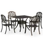 Bistroset (5-teilig) 3011684-2 Braun - Metall - 90 x 73 x 90 cm