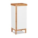 Badschrank mit Organizer weiß Braun - Weiß - Bambus - Holzwerkstoff - 35 x 80 x 30 cm