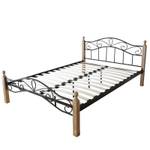 Metallbett mit Lattenrost 1344 Schwarz - Braun - Hellbraun - Breite: 145 cm