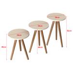 Set de 3 tables d'appoint Snede rondes Blanc - Bois manufacturé - 34 x 52 x 34 cm