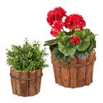 Lot de 2 pots de fleurs en bois Marron - Bois manufacturé - Matière plastique - 20 x 14 x 20 cm