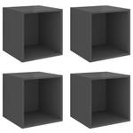 Etagère murale 3008691_3 (lot de 4) Gris brillant - Bois manufacturé - Métal