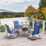 Schaukelstühle ZB33510ZK-4DE (2er Set) Blau - Metall - 68 x 100 x 102 cm