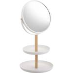 Miroir avec range bijoux intégré Tosca Acier / Frêne - Blanc