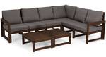 Gartenmöbel-Set mit Ecksofa Ritalous Braun - Grau - Massivholz - 248 x 82 x 190 cm