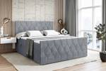 Boxspringbett VELANTO Hellgrau - Breite: 200 cm - H3