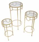 Couchtisch-Trio Gold - Metall - 33 x 70 x 33 cm