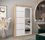 Armoire à portes coulissantes promo v2 Imitation chêne de Sonoma - Blanc - Largeur : 120 cm - 2 porte