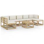 Garten-Lounge-Set 3016481-9 (8-teilig) Weiß - Holzwerkstoff - Holzart/Dekor - 64 x 70 x 64 cm