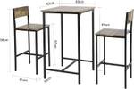 Table + 2 x Tabourets de Bar OGT27-N Bois