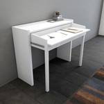 Console bureau extensible blanc Blanc