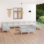 Garten-Lounge-Set Weiß - Massivholz - Holzart/Dekor - 64 x 29 x 64 cm