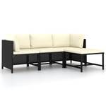 Garten-Sofa-Set (4-teilig) 3010471-14 Schwarz - Metall - Polyrattan - 60 x 60 x 60 cm