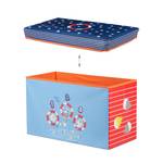 Tabouret coffre jouet pouf enfant Bleu foncé - Bleu clair - Rouge