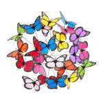 Gartendeko Schmetterling Grün - Pink - Rot - Metall - Kunststoff - 12 x 30 x 7 cm
