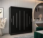 Armoire à portes coulissantes york Noir - Largeur : 180 cm - 2 porte