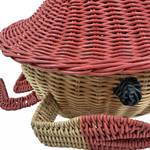 Panier crabe rouge rotin tressé L72 cm Rouge - Rotin - 72 x 33 x 63 cm