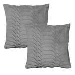 Lot 2 coussins gris plis géométriques Gris - Textile - 45 x 45 x 10 cm