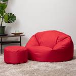 Klassischer Outdoor Sitzsack mit Hocker Rot