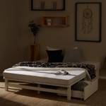 Palettenbett mit 2 Bettkästen 2288 Weiß - Massivholz - Holzart/Dekor - 140 x 28 x 200 cm