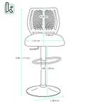 Lot de 2 tabourets de Bar design SAWA Noir - Argenté - Métal - Matière plastique